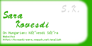 sara kovesdi business card